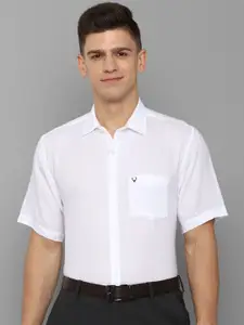 Allen Solly Men White Slim Fit Pure Linen Formal Shirt