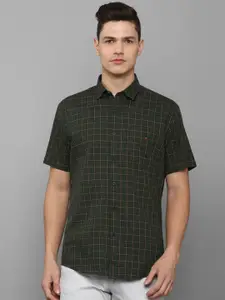 Louis Philippe Sport Men Olive Green Slim Fit Tartan Checks Checked Casual Shirt