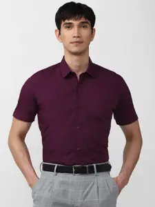 Peter England Men Purple Slim Fit Formal Shirt