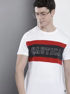 Nautica Men Colourblocked Round Neck Casual T-shirt