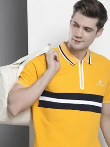 Nautica Striped Polo Collar T-shirt