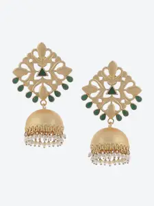 Biba Gold-Plated Contemporary Jhumkas Earrings