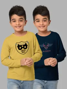 HELLCAT Boys Yellow Pack Of 2 Printed T-shirt