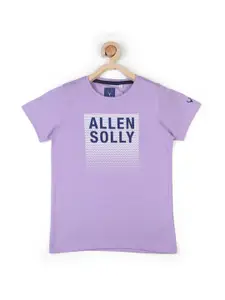 Allen Solly Junior Boys Purple Typography Printed T-shirt