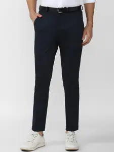 Peter England Men Navy Blue Slim Fit Trousers