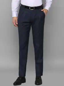 Louis Philippe Men Black Pleated Trousers