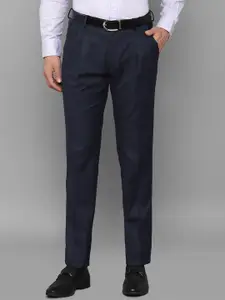 Louis Philippe Men Black Pleated Trousers