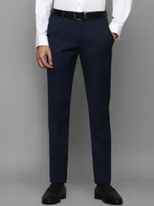 Louis Philippe Men Navy Blue Slim Fit Formal Trousers
