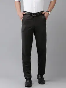 Van Heusen Men Textured Custom Low-Rise Trousers