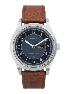 Timex Men Printed Dial & Leather Straps Analogue Watch TW2U90400