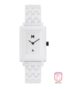 MVMT Women White Dial & Bracelet Style Straps Sig Square Analogue Watch 28000205