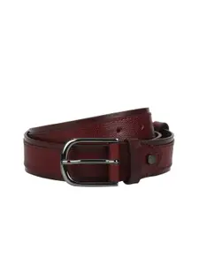 Ted Baker Men Red Textured Leather Formal Belt