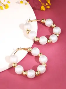 Yellow Chimes Gold-plated Contemporary Hoop Earrings