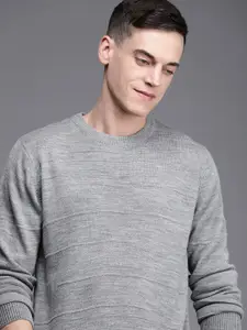 Raymond Men Grey Solid Pullover