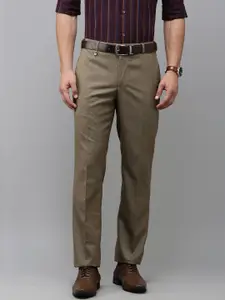 Park Avenue Men Self Design Textured Formal Trousers