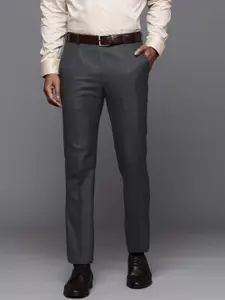 Raymond Men Charcoal Grey Slim Fit Formal Trousers