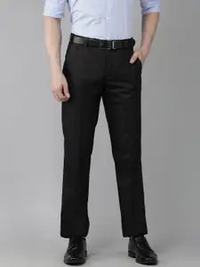 Park Avenue Men Self Design Textured Mid-Rise Smart Fit Formal Trousers