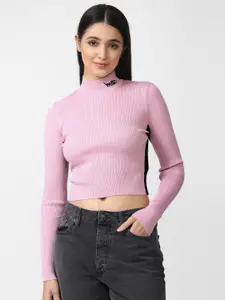 FOREVER 21 Women Pink Crop Pullover