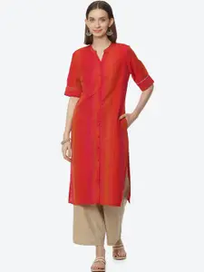 Rangriti Women Red Striped Kurta