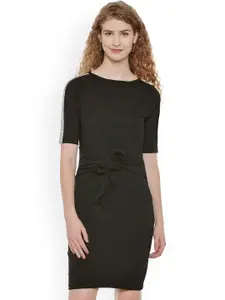 Miss Chase Women Black Solid Sheath Dress