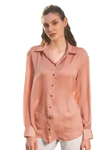 NEOFAA Women Peach Casual Shirt