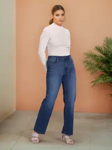 U.S. Polo Assn. Women Blue Flared Regular Fit Stretchable Jeans