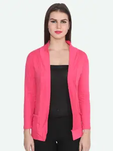 TEEMOODS Women Solid Full Sleeves Cotton Front Open Shrug