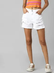 Only Women Solid High-Rise Onlhappy Hw Slit Dnm Shorts D,XS