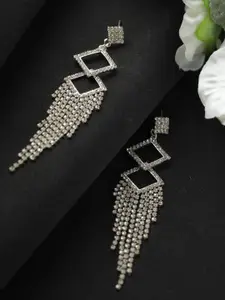 Priyaasi Silver-Plated Contemporary Drop Earrings