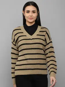Allen Solly Woman Women Brown & Black Striped Pullover