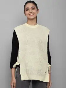 Allen Solly Woman Women Cream-Coloured & Black Sweater Vest