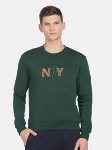 Arrow New York Men Green Printed Cotton Sweatshirt
