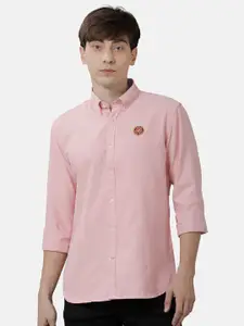 Double Two Men Pink Slim Fit Casual Shirt
