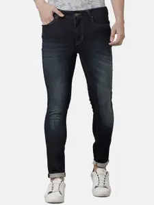 Double Two Men Blue Lean Slim Fit Heavy Fade Stretchable Jeans