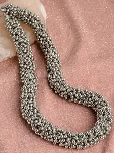 PANASH Silver-Plated Oxidised Necklace