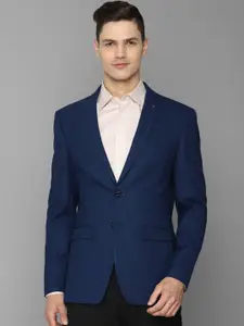Allen Solly Men Navy Blue Solid Slim Fit Single Breasted Formal Blazer