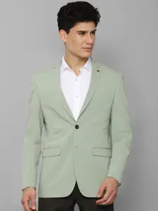 Allen Solly Men Green Solid Single Breasted Slim Fit Blazers