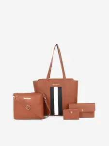Black Spade Women Set of 4 Tan Brown Hand Bags