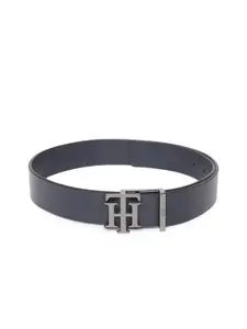 Tommy Hilfiger Men Navy Blue Textured Leather Belt