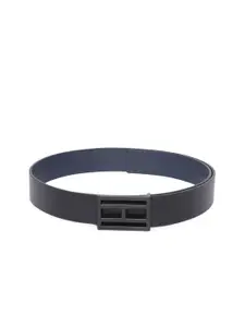 Tommy Hilfiger Men Black Textured Leather Belt