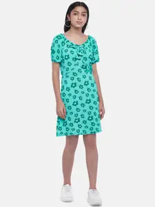Coolsters by Pantaloons Green Floral A-Line Dress