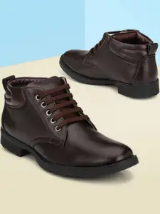 Mactree Men Brown Solid Formal Derbys