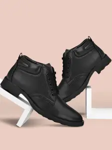 Mactree Men Black Solid Formal Derbys