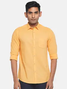 BYFORD by Pantaloons Men Yellow Slim Fit Casual Shirt