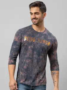 Being Human Men Blue Tie and Dye Dyed Cotton T-shirt