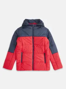 Pantaloons Junior Boys Red Colourblocked Quilted Jacket