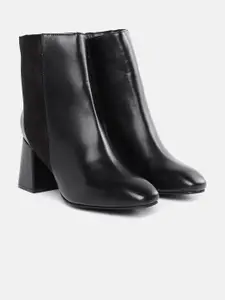 CORSICA Women Black Solid Mid-Top Block Heel Boots
