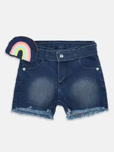 Pantaloons Junior Girls Washed Denim Shorts