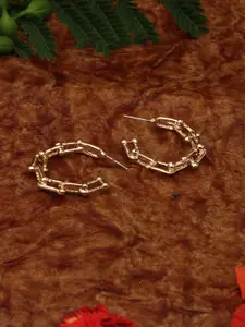 LAIDA Gold-Plated Circular Half Hoop Earrings