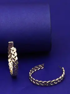 LAIDA Gold Plated Contemporary Half Hoop Earrings